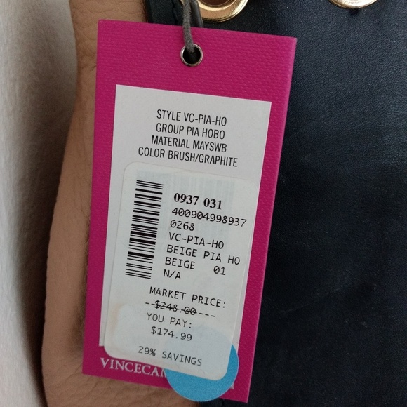 Vince Camuto handbag, black and tan leather bag - Picture 2 of 7